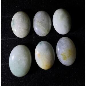 Natural Jade Cabochons in Display Case - 176 carats